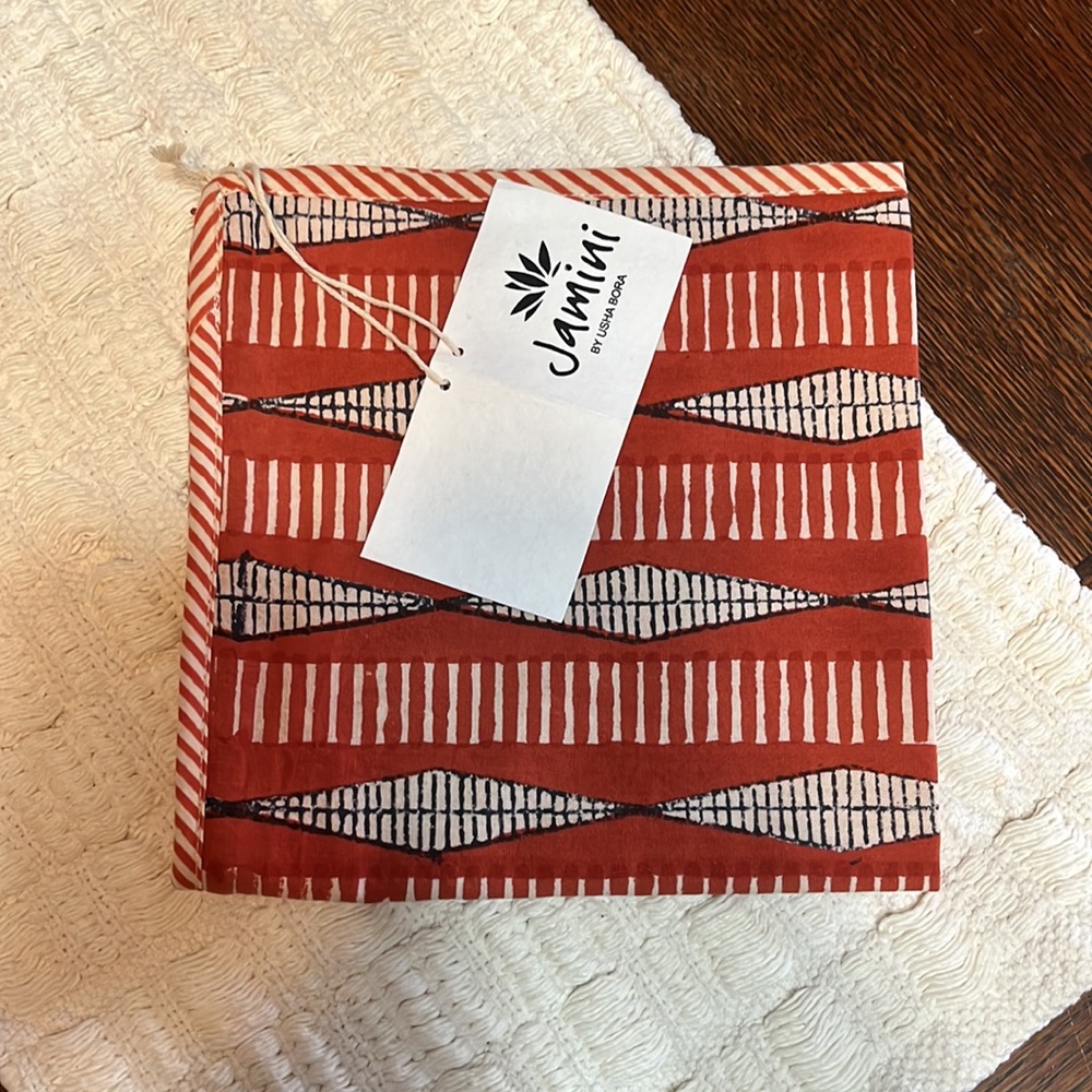 Terracotta Jamini boho cushion cover - pillow case - block printed in India